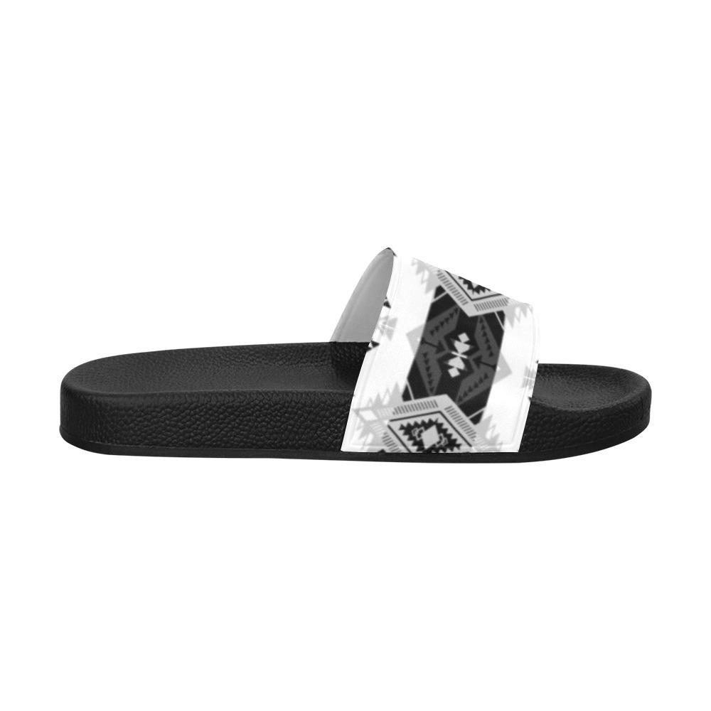 Sovereign Nation Black and White Women's Slide Sandals (Model 057) Women's Slide Sandals (057) e-joyer