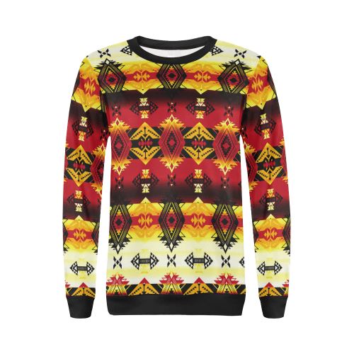 Sovereign Nation Fire All Over Print Crewneck Sweatshirt for Women (Model H18) Crewneck Sweatshirt for Women (H18) e-joyer