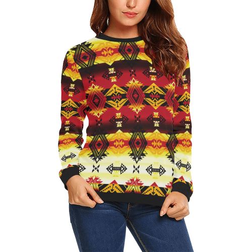 Sovereign Nation Fire All Over Print Crewneck Sweatshirt for Women (Model H18) Crewneck Sweatshirt for Women (H18) e-joyer