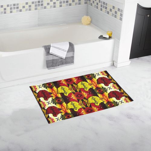 Sovereign Nation Fire with Wolf Bath Rug 16''x 28'' Bath Rug 16''x 28'' e-joyer