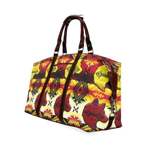 Sovereign Nation Fire with Wolf Classic Travel Bag (Model 1643) Remake Classic Travel Bags (1643) e-joyer