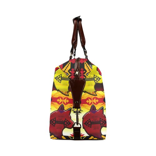 Sovereign Nation Fire with Wolf Classic Travel Bag (Model 1643) Remake Classic Travel Bags (1643) e-joyer