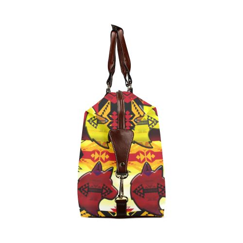 Sovereign Nation Fire with Wolf Classic Travel Bag (Model 1643) Remake Classic Travel Bags (1643) e-joyer