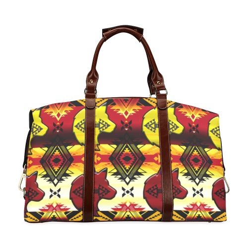 Sovereign Nation Fire with Wolf Classic Travel Bag (Model 1643) Remake Classic Travel Bags (1643) e-joyer