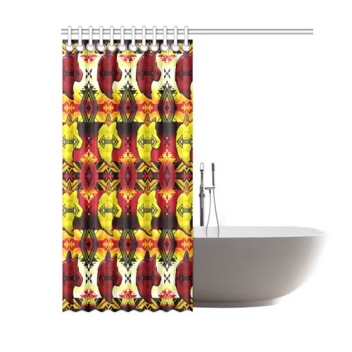 Sovereign Nation Fire with Wolf Shower Curtain 60"x72" Shower Curtain 60"x72" e-joyer