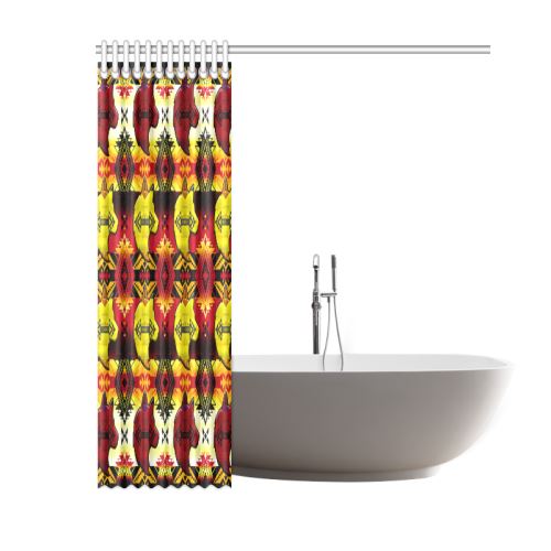 Sovereign Nation Fire with Wolf Shower Curtain 60"x72" Shower Curtain 60"x72" e-joyer