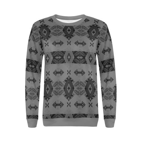 Sovereign Nation Gray All Over Print Crewneck Sweatshirt for Women (Model H18) Crewneck Sweatshirt for Women (H18) e-joyer
