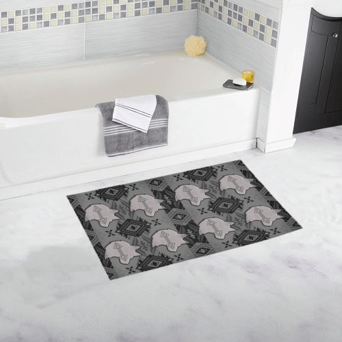 Sovereign Nation Gray with Wolf Bath Rug 16''x 28'' Bath Rug 16''x 28'' e-joyer
