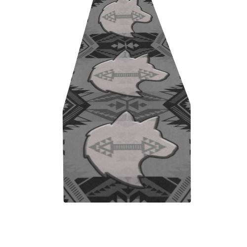 Sovereign Nation Gray with Wolf Table Runner 16x72 inch Table Runner 16x72 inch e-joyer