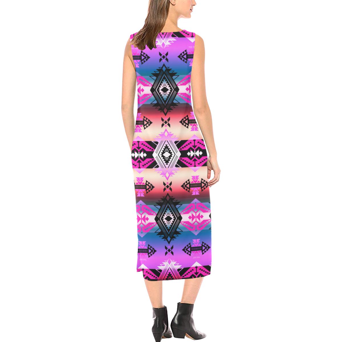 Sovereign Nation Skies Phaedra Sleeveless Open Fork Long Dress (Model D08) Phaedra Sleeveless Open Fork Long Dress (D08) e-joyer