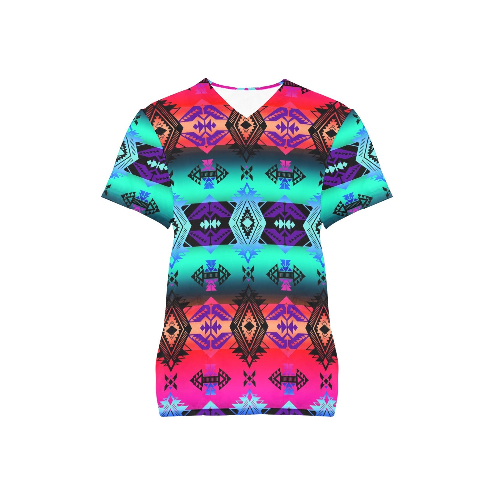 Sovereign Nation Sunrise All Over Print Scrub Top Scrub Top e-joyer