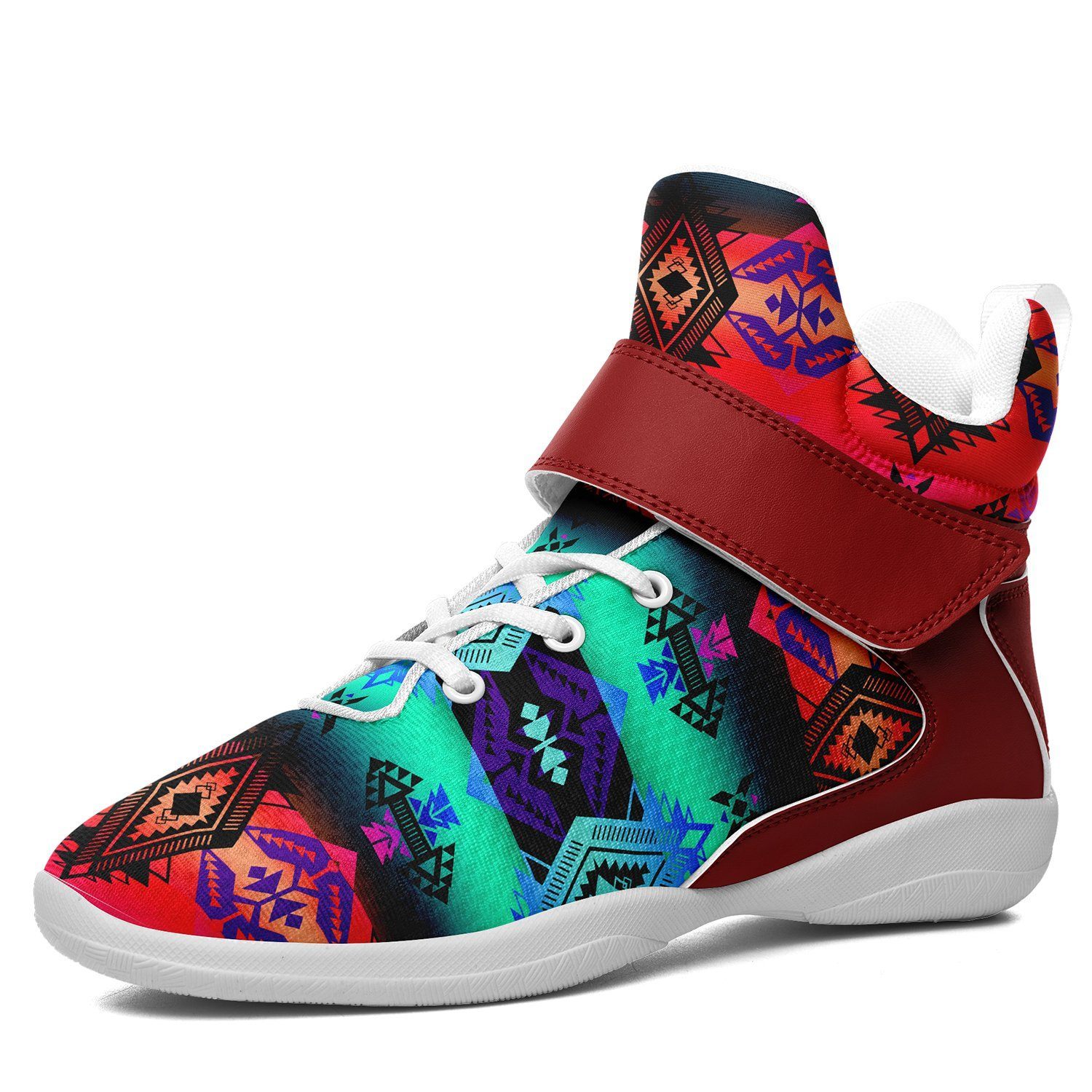 Sovereign Nation Sunrise Kid's Ipottaa Basketball / Sport High Top Shoes 49 Dzine US Child 12.5 / EUR 30 White Sole with Red Strap