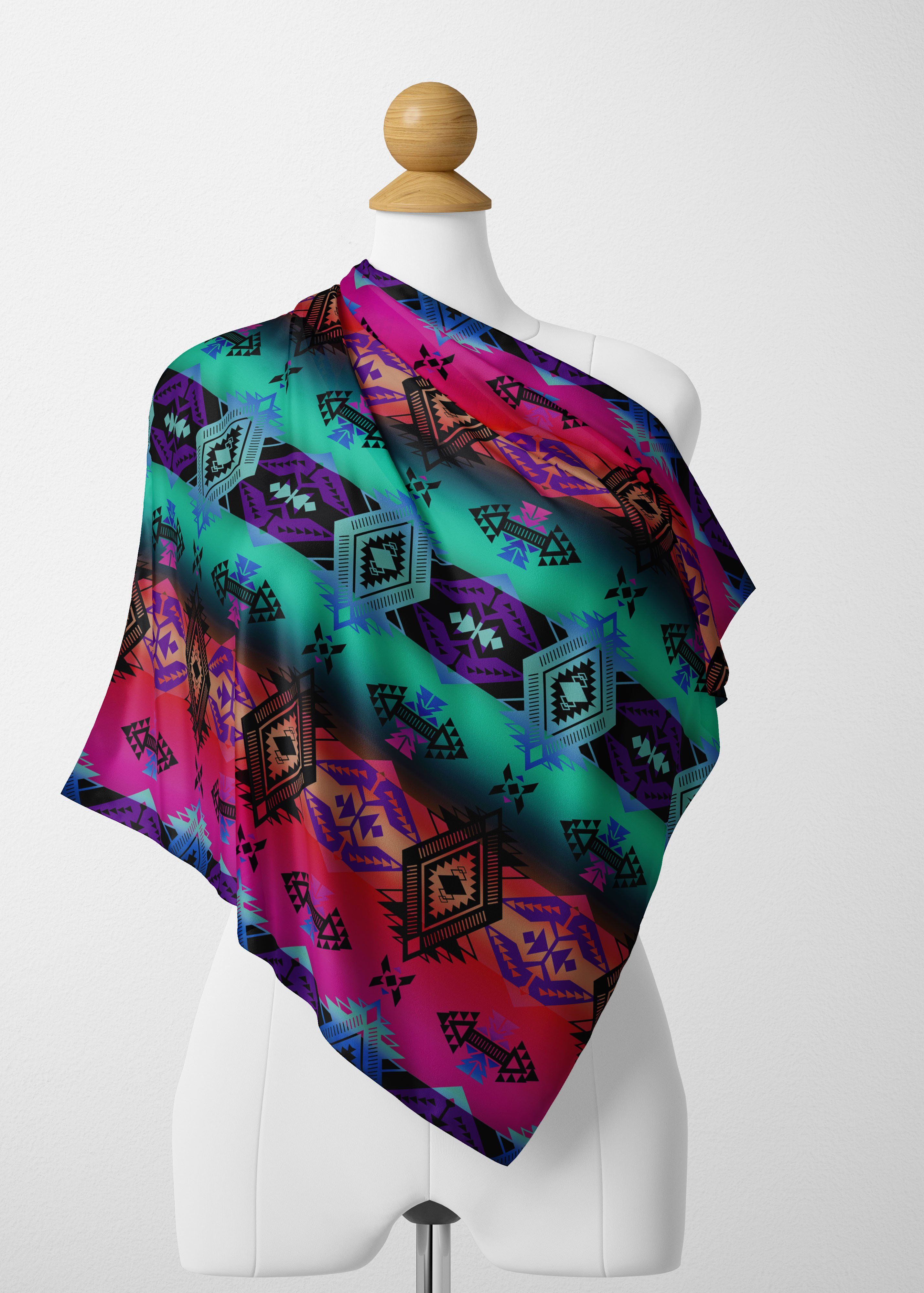 Sovereign Nation Sunrise Satin Shawl Scarf 49 Dzine