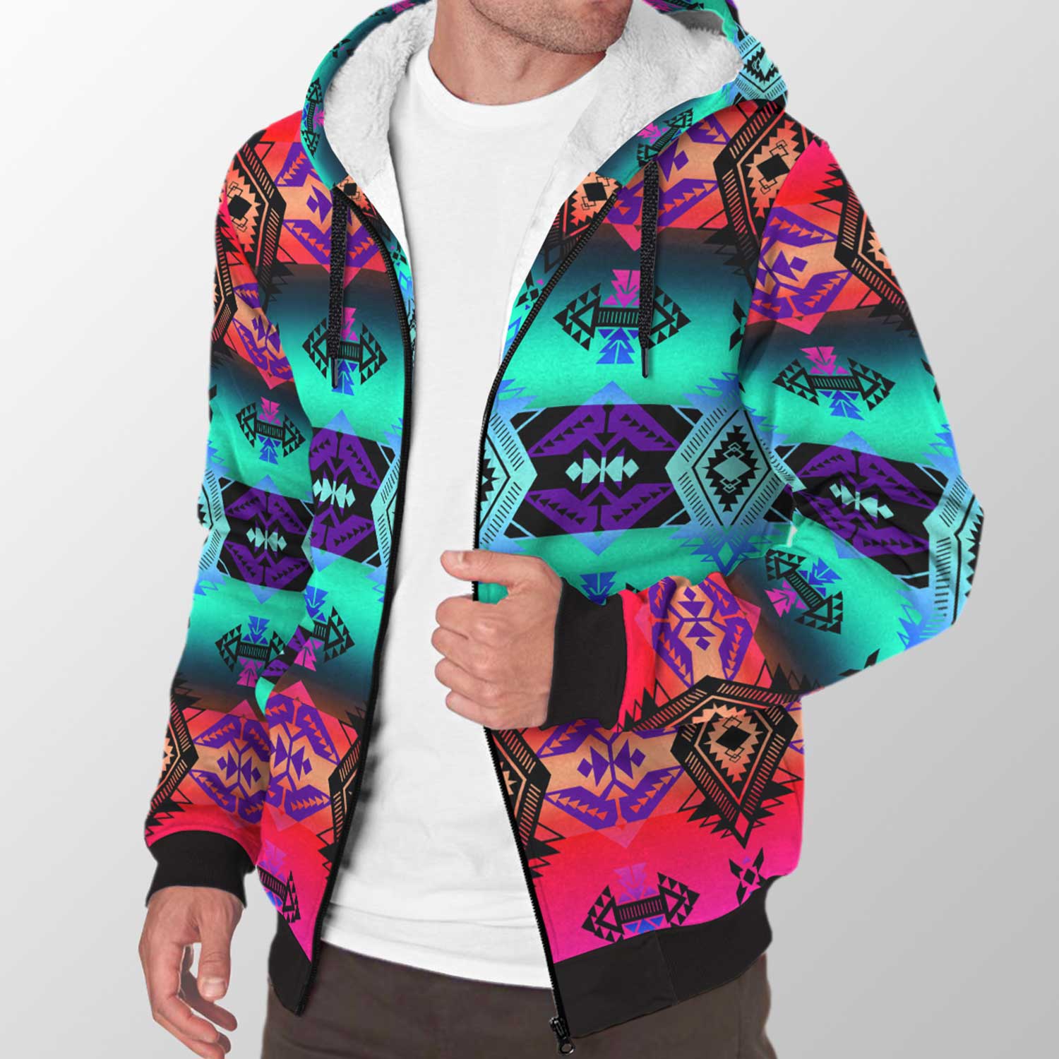 Sovereign Nation Sunrise Sherpa Hoodie 49 Dzine