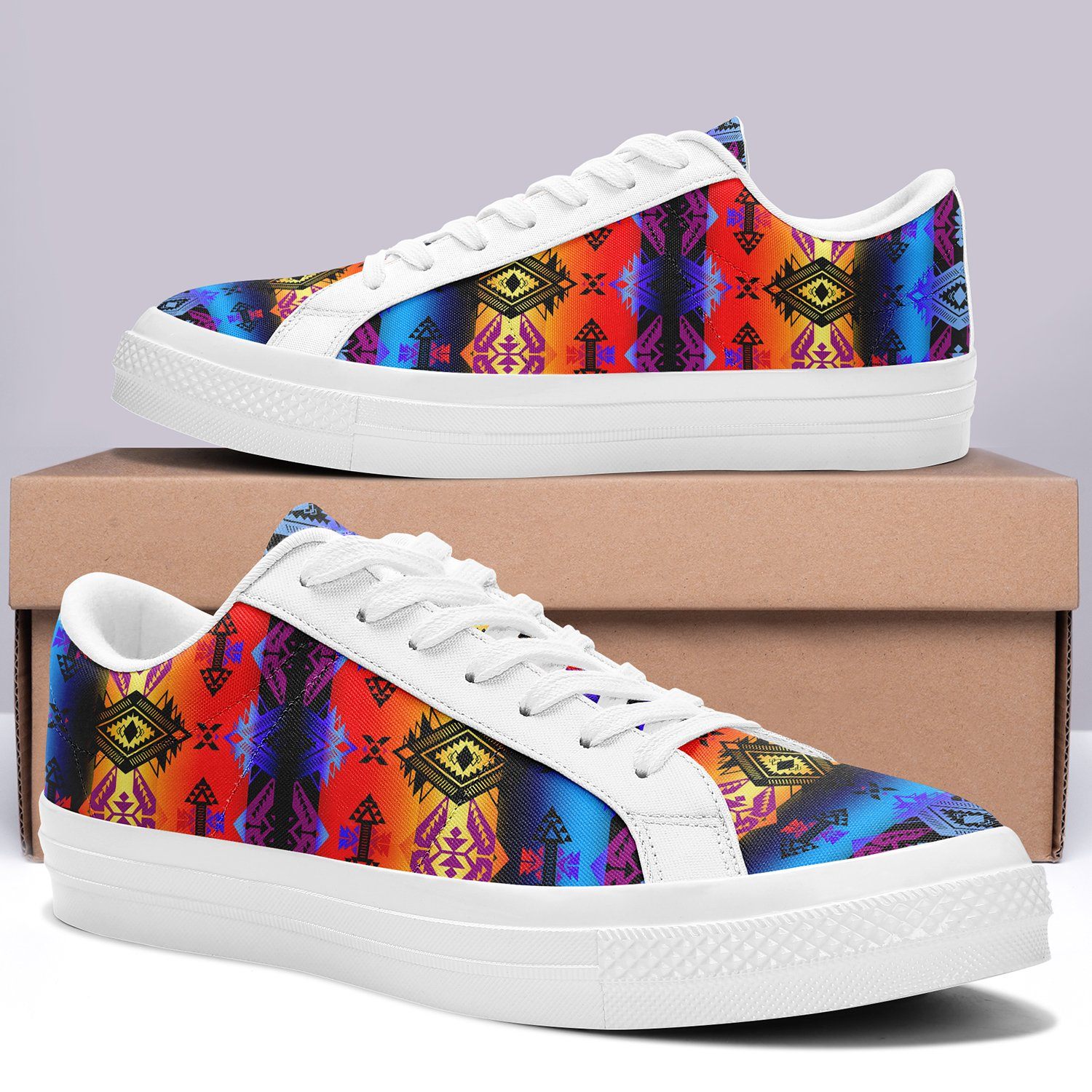 Sovereign Nation Sunset Aapisi Low Top Canvas Shoes White Sole 49 Dzine