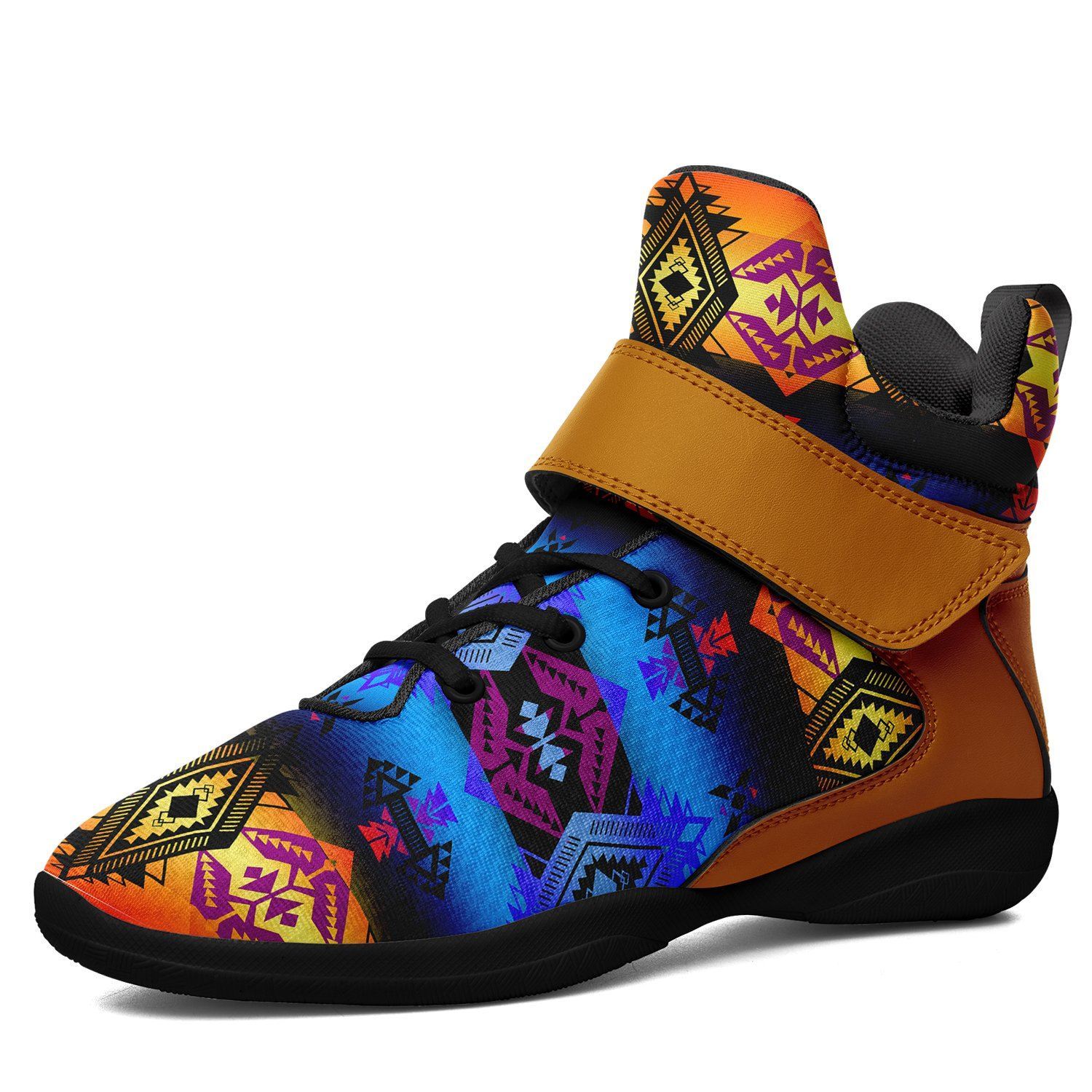 Sovereign Nation Sunset Ipottaa Basketball / Sport High Top Shoes - Black Sole 49 Dzine US Men 7 / EUR 40 Black Sole with Brown Strap