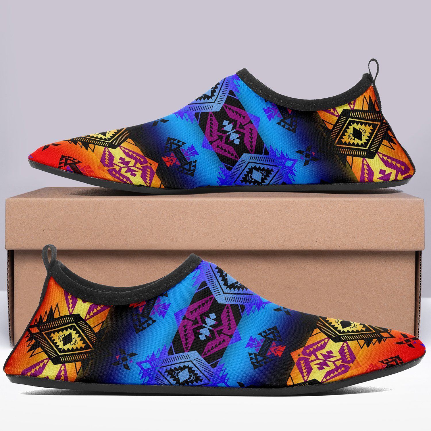 Sovereign Nation Sunset Sockamoccs Kid's Slip On Shoes 49 Dzine