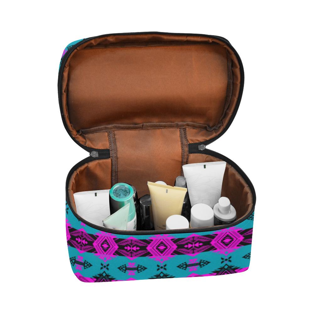 Sovereign Nation Teal and Pink Cosmetic Bag/Large (Model 1658) Cosmetic Bag e-joyer