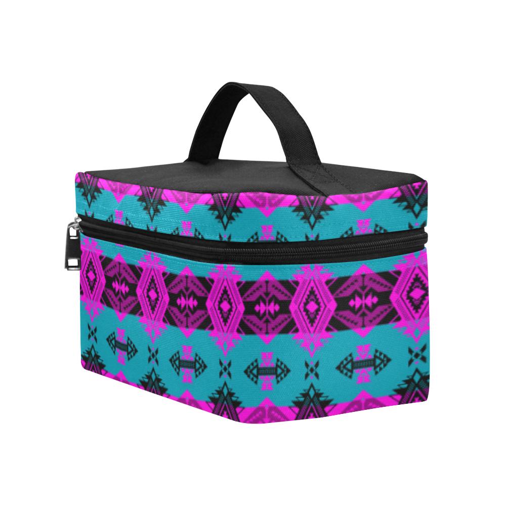 Sovereign Nation Teal and Pink Cosmetic Bag/Large (Model 1658) Cosmetic Bag e-joyer