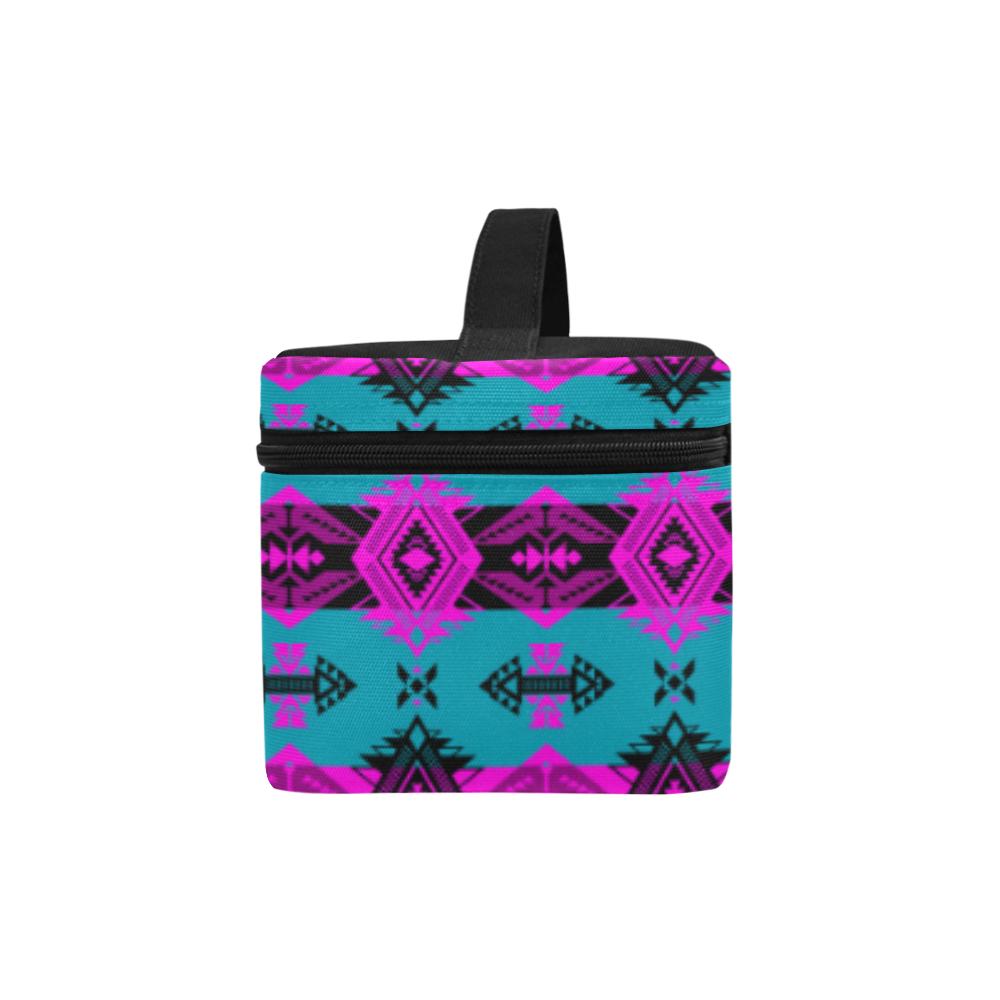 Sovereign Nation Teal and Pink Cosmetic Bag/Large (Model 1658) Cosmetic Bag e-joyer