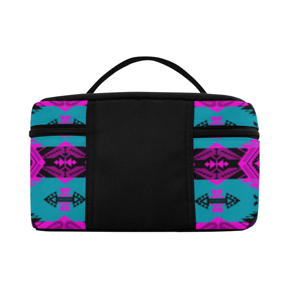 Sovereign Nation Teal and Pink Cosmetic Bag/Large (Model 1658) Cosmetic Bag e-joyer