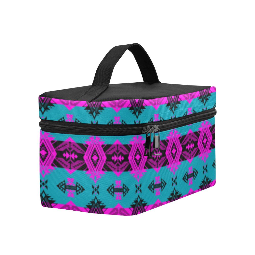 Sovereign Nation Teal and Pink Cosmetic Bag/Large (Model 1658) Cosmetic Bag e-joyer