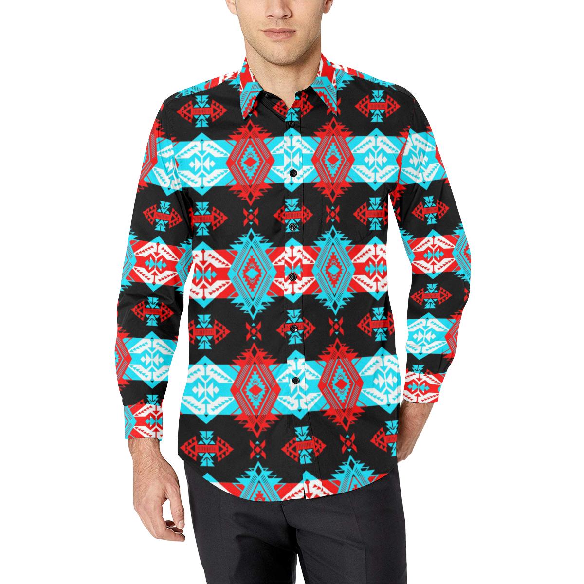 Sovereign Nation Trade Blanket v2 Men's All Over Print Casual Dress Shirt (Model T61) Men's Dress Shirt (T61) e-joyer