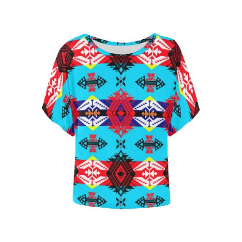 Sovereign Nation Women's Batwing-Sleeved Blouse T shirt (Model T44) Women's Batwing-Sleeved Blouse T shirt (T44) e-joyer