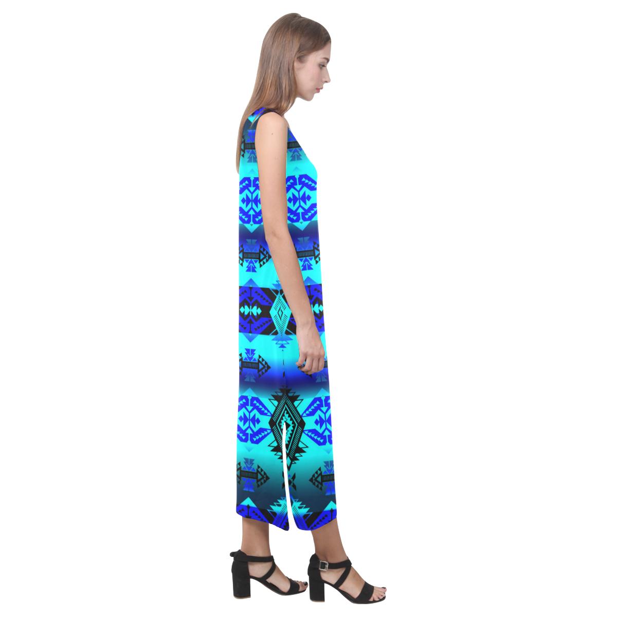 Soveriegn Nation Midnight Phaedra Sleeveless Open Fork Long Dress (Model D08) Phaedra Sleeveless Open Fork Long Dress (D08) e-joyer
