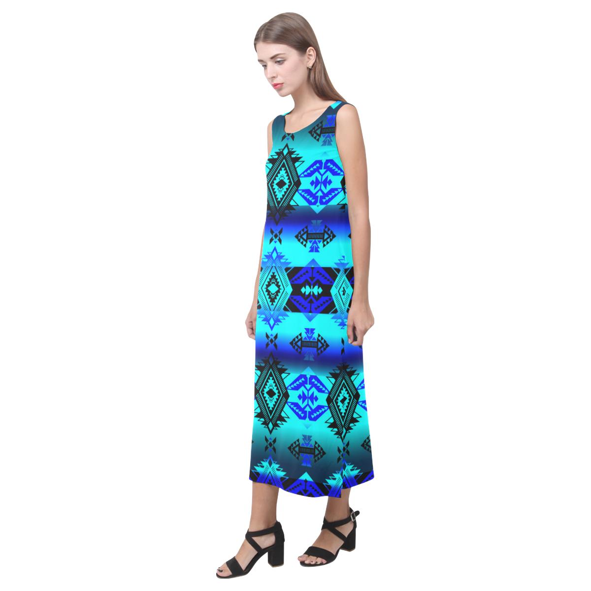 Soveriegn Nation Midnight Phaedra Sleeveless Open Fork Long Dress (Model D08) Phaedra Sleeveless Open Fork Long Dress (D08) e-joyer