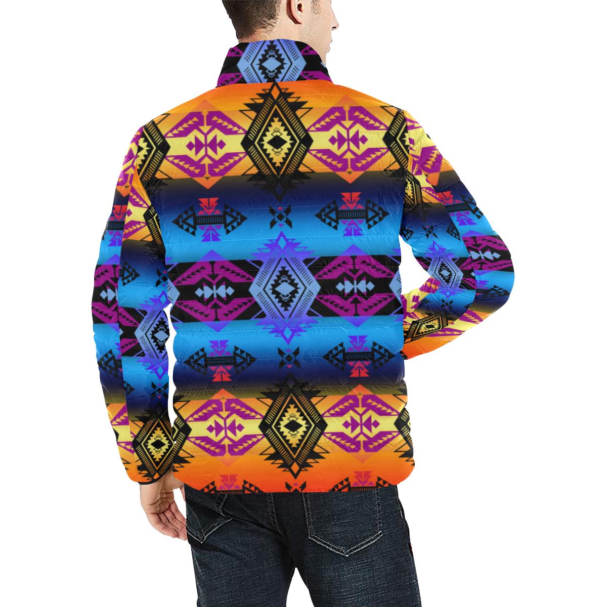 Soveriegn Nation Sunset Men's Stand Collar Padded Jacket (Model H41) Men's Stand Collar Padded Jacket (H41) e-joyer