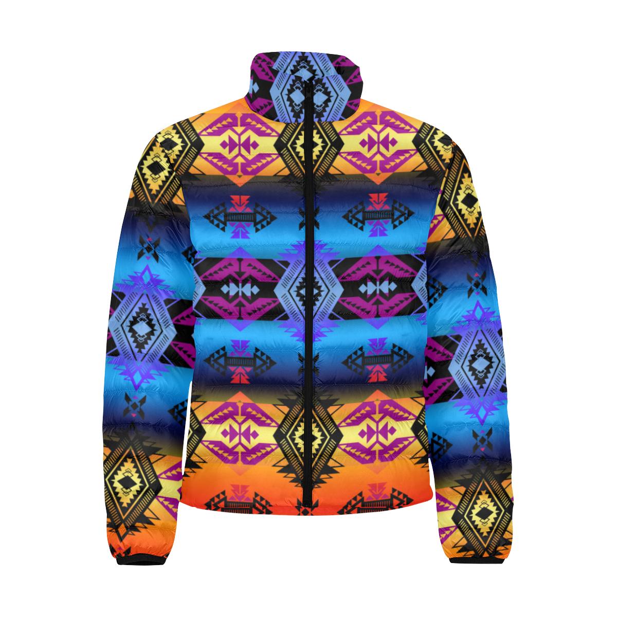 Soveriegn Nation Sunset Men's Stand Collar Padded Jacket (Model H41) Men's Stand Collar Padded Jacket (H41) e-joyer