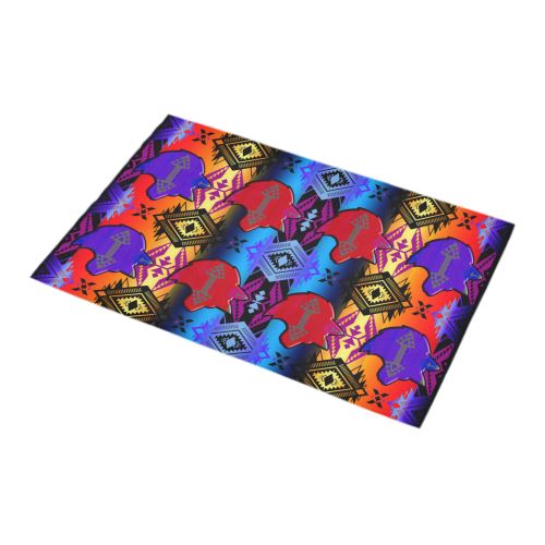 Soveriegn Nation Sunset with Wolf Bath Rug 16''x 28'' Bath Rug 16''x 28'' e-joyer