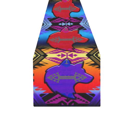 Soveriegn Nation Sunset with Wolf Table Runner 16x72 inch Table Runner 16x72 inch e-joyer