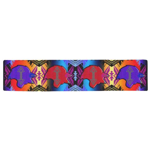 Soveriegn Nation Sunset with Wolf Table Runner 16x72 inch Table Runner 16x72 inch e-joyer