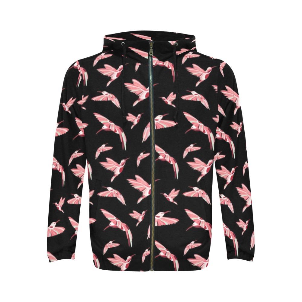 Strawberry Black All Over Print Full Zip Hoodie for Men (Model H14) All Over Print Full Zip Hoodie for Men (H14) e-joyer