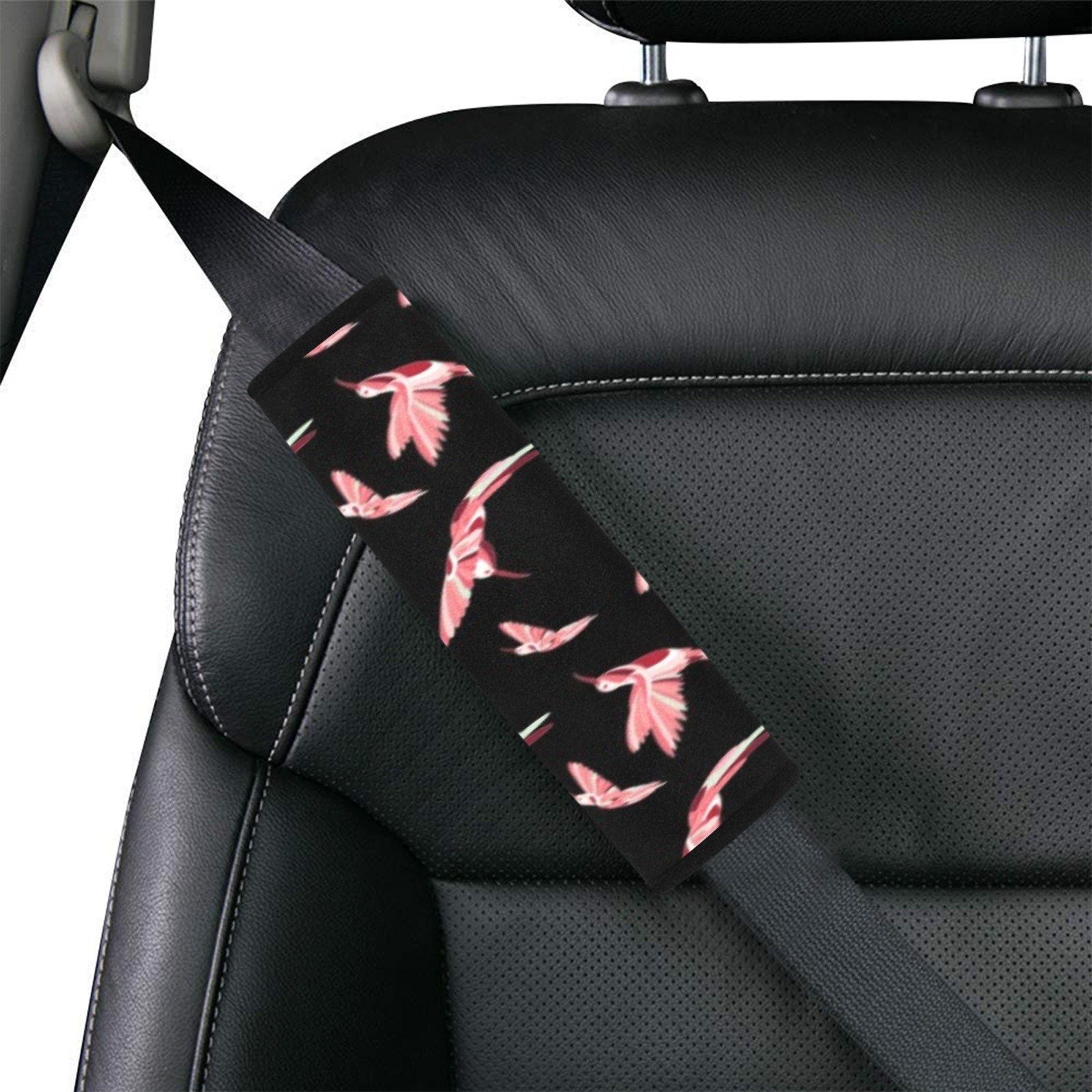 Strawberry Black Car Seat Belt Cover 7''x12.6'' (Pack of 2) Car Seat Belt Cover 7x12.6 (Pack of 2) e-joyer