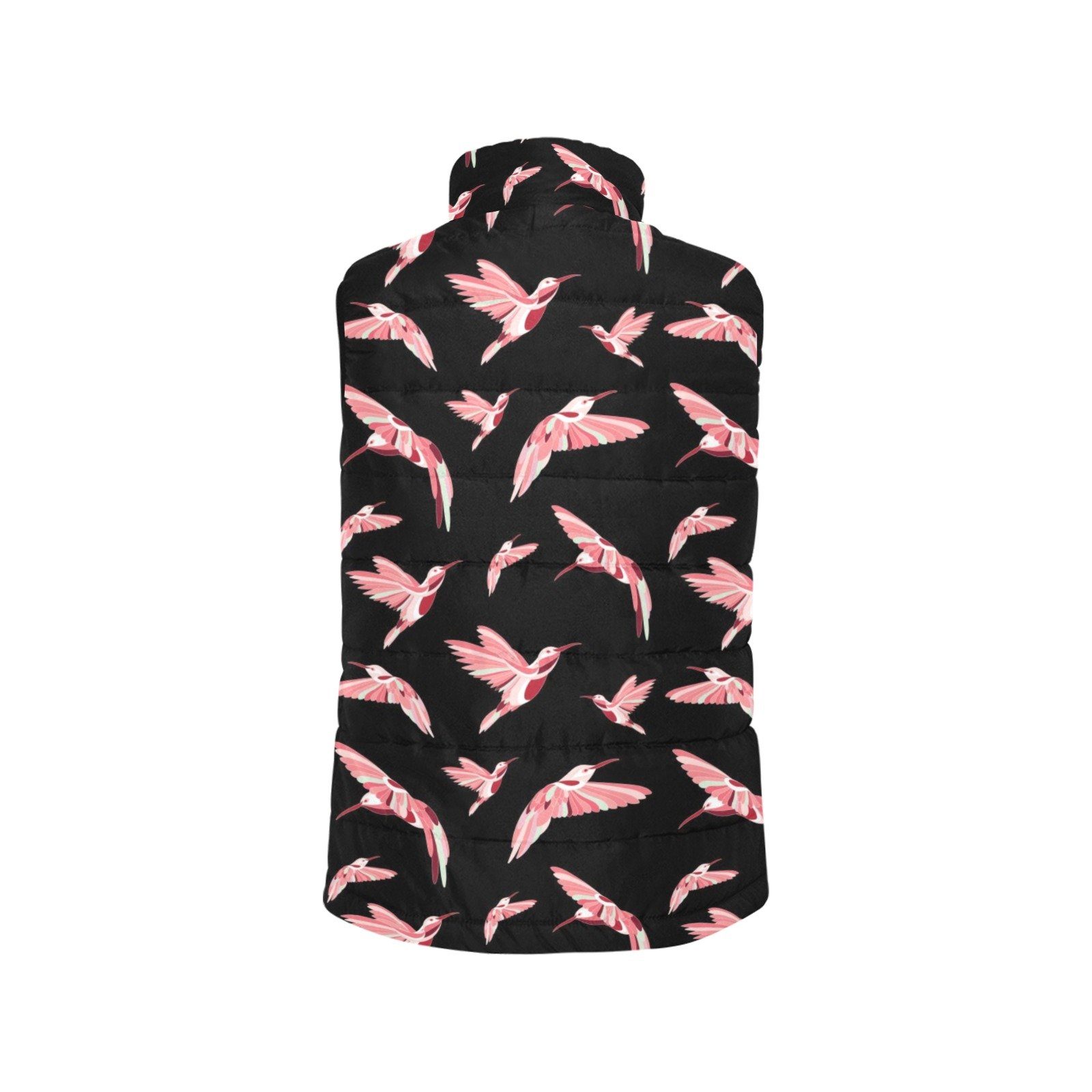 Strawberry Black Women's Padded Vest Jacket (Model H44) Women's Padded Vest Jacket (H44) e-joyer