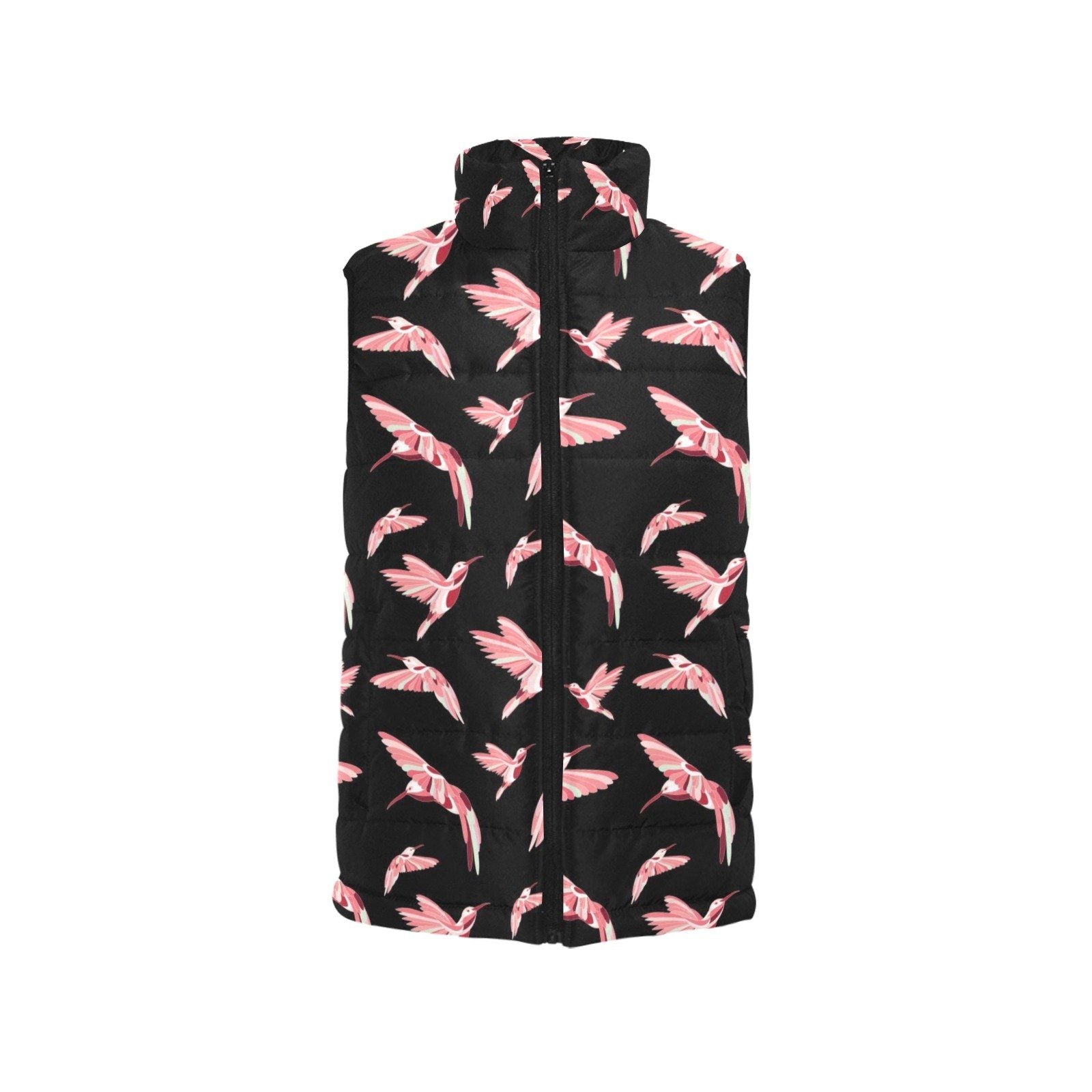 Strawberry Black Women's Padded Vest Jacket (Model H44) Women's Padded Vest Jacket (H44) e-joyer
