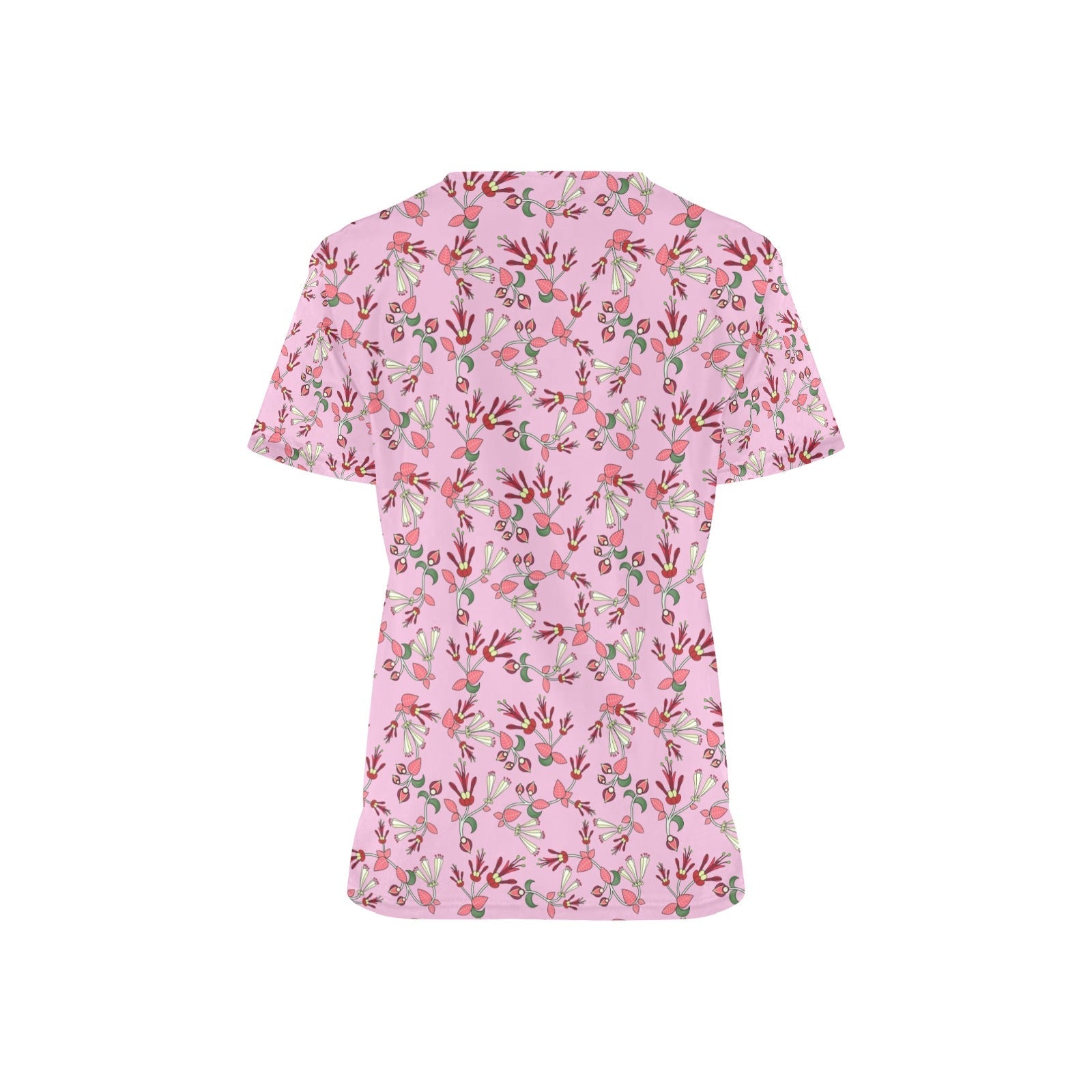 Strawberry Floral All Over Print Scrub Top Scrub Top e-joyer