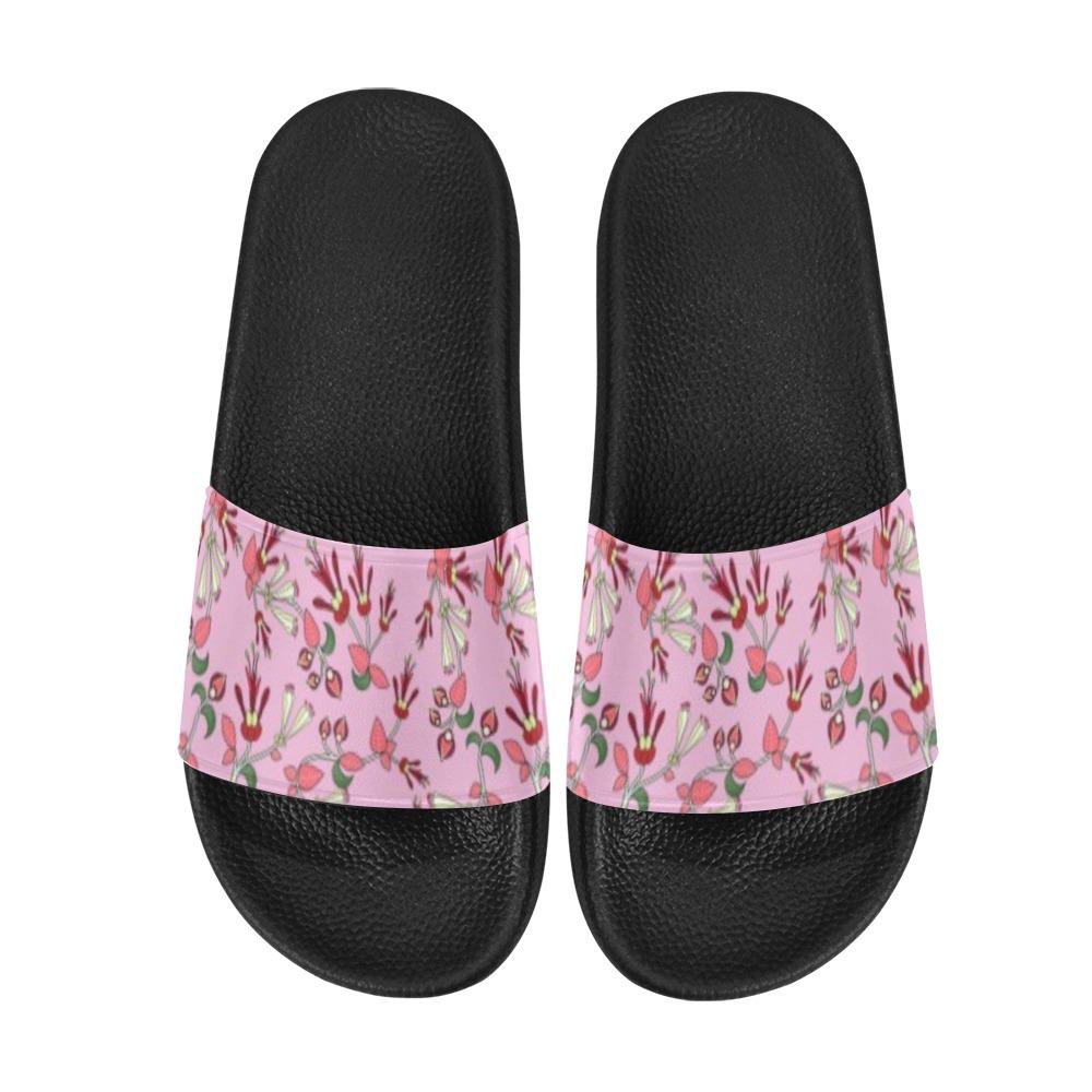 Strawberry Floral Men's Slide Sandals (Model 057) Men's Slide Sandals (057) e-joyer