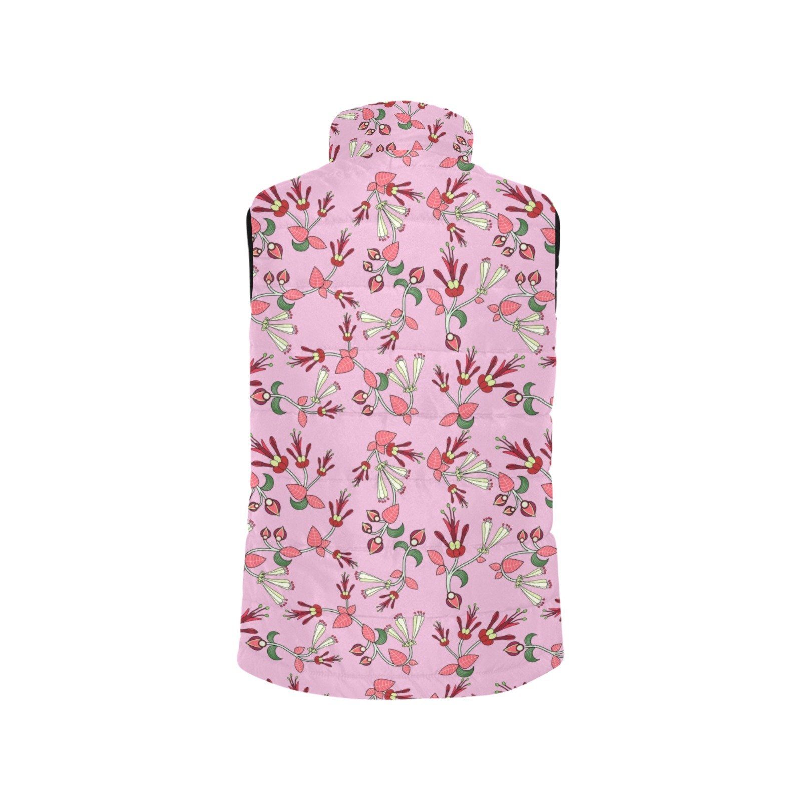 Strawberry Floral Women's Padded Vest Jacket (Model H44) Women's Padded Vest Jacket (H44) e-joyer