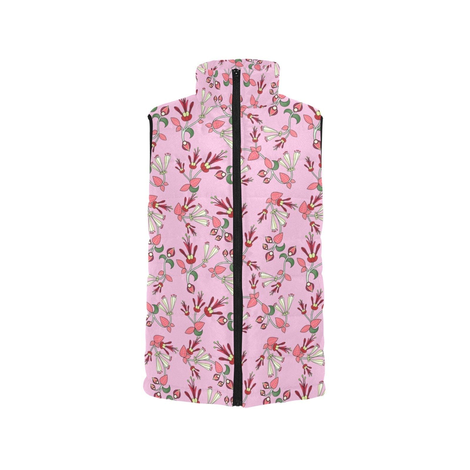 Strawberry Floral Women's Padded Vest Jacket (Model H44) Women's Padded Vest Jacket (H44) e-joyer