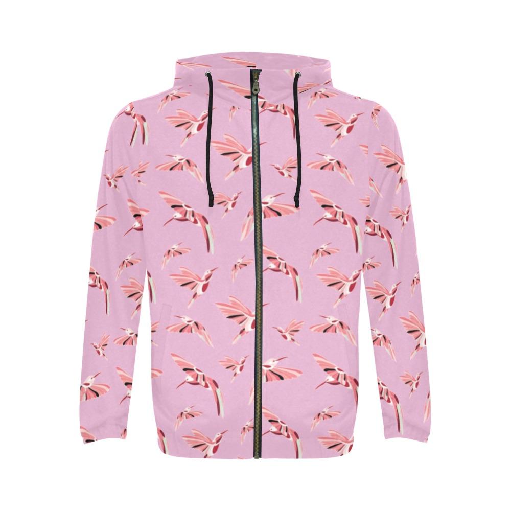Strawberry Pink All Over Print Full Zip Hoodie for Men (Model H14) All Over Print Full Zip Hoodie for Men (H14) e-joyer