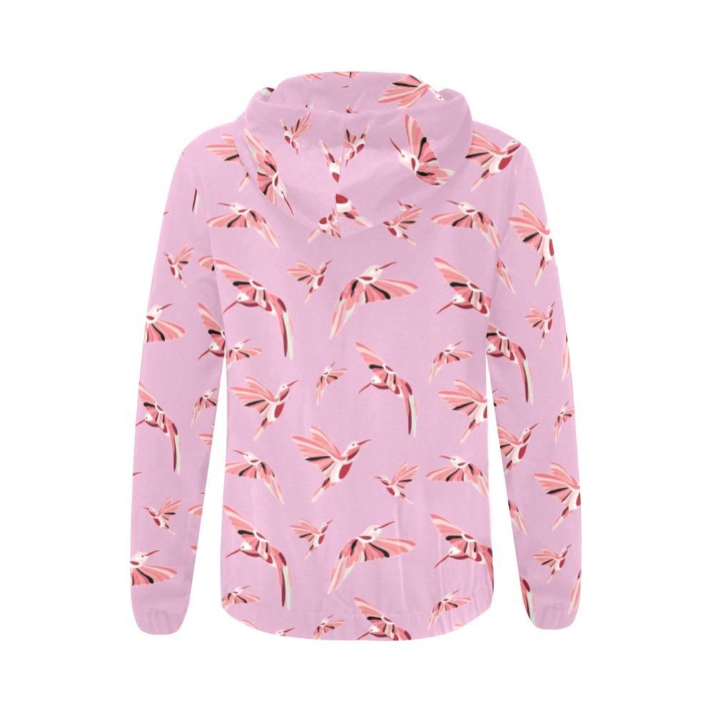 Strawberry Pink All Over Print Full Zip Hoodie for Women (Model H14) All Over Print Full Zip Hoodie for Women (H14) e-joyer