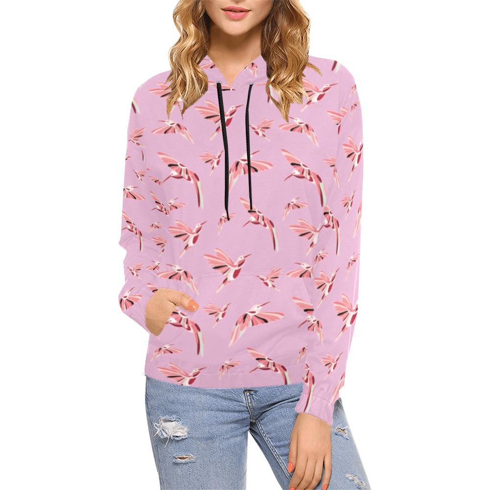 Strawberry Pink All Over Print Hoodie for Women (USA Size) (Model H13) All Over Print Hoodie for Women (H13) e-joyer