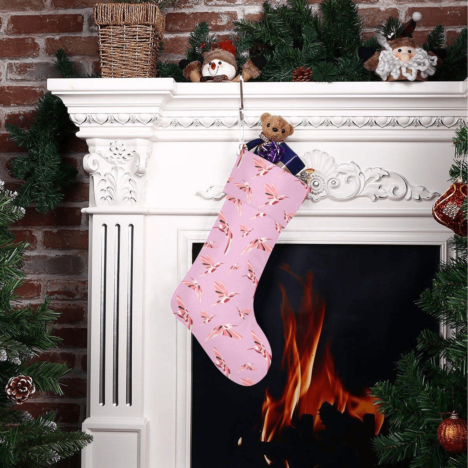 Strawberry Pink Christmas Stocking holiday stocking e-joyer