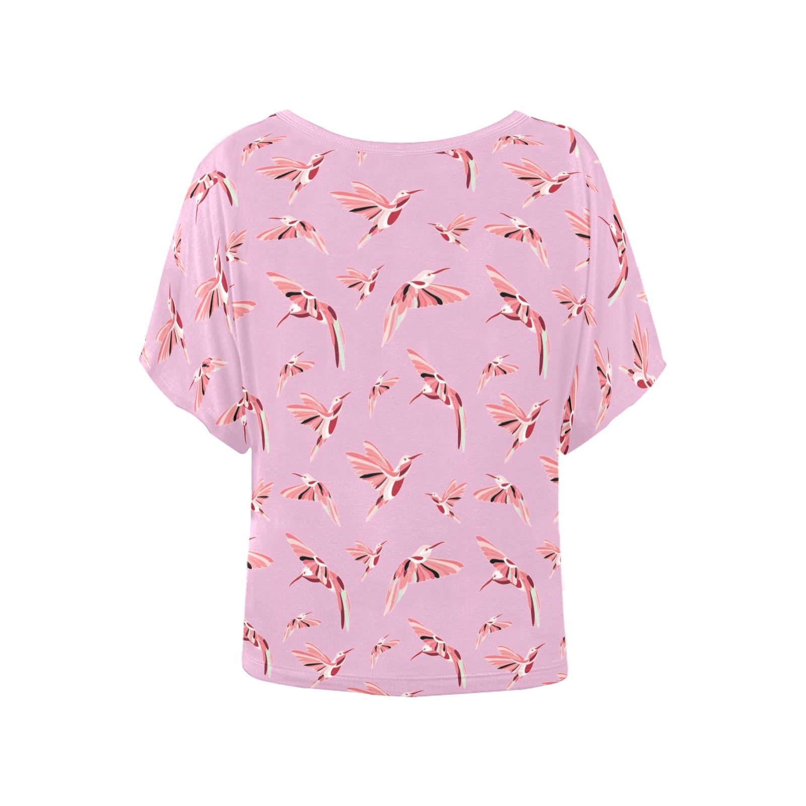 Strawberry Pink Women's Batwing-Sleeved Blouse T shirt (Model T44) Women's Batwing-Sleeved Blouse T shirt (T44) e-joyer