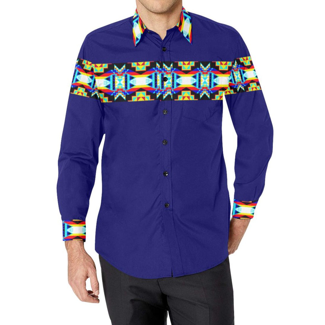 Strip for Shirt-1 Men's All Over Print Casual Dress Shirt (Model T61) Men's Dress Shirt (T61) e-joyer