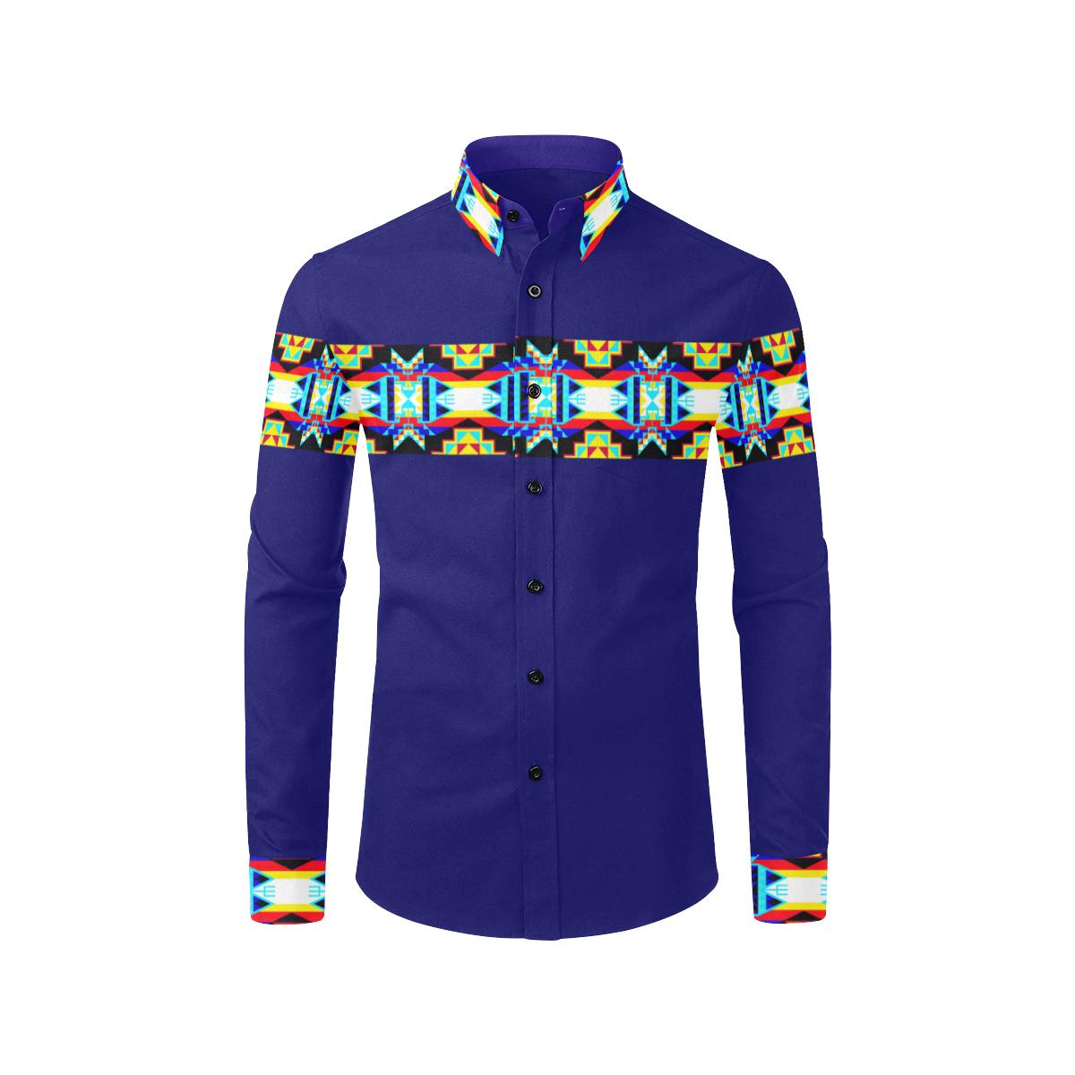 Strip for Shirt-1 Men's All Over Print Casual Dress Shirt (Model T61) Men's Dress Shirt (T61) e-joyer